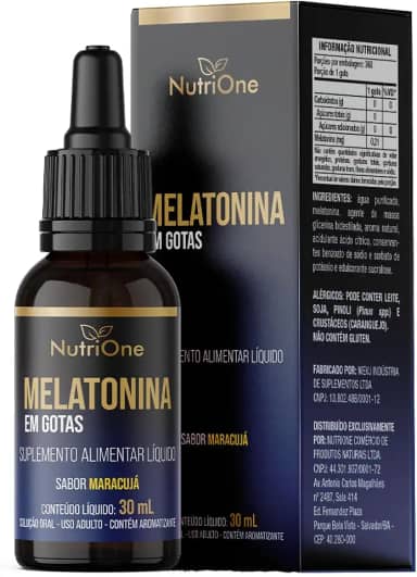 Melatonina em Gotas Sublingual 30ml Sabor Maracujá 360 Porções - Nutrione