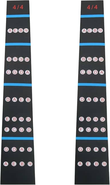 Guia de dedo de violino E-outstanding 2 peças 4/4 para prática de violino adesivo guia de dedo de violino, adesivo de braço de violino, marcador de braço de violino, marcador de braço de violino