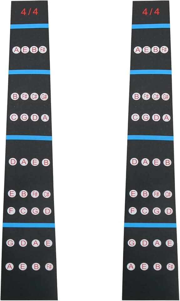 Guia de dedo de violino E-outstanding 2 peças 4/4 para prática de violino adesivo guia de dedo de violino, adesivo de braço de violino, marcador de braço de violino, marcador de braço de violino