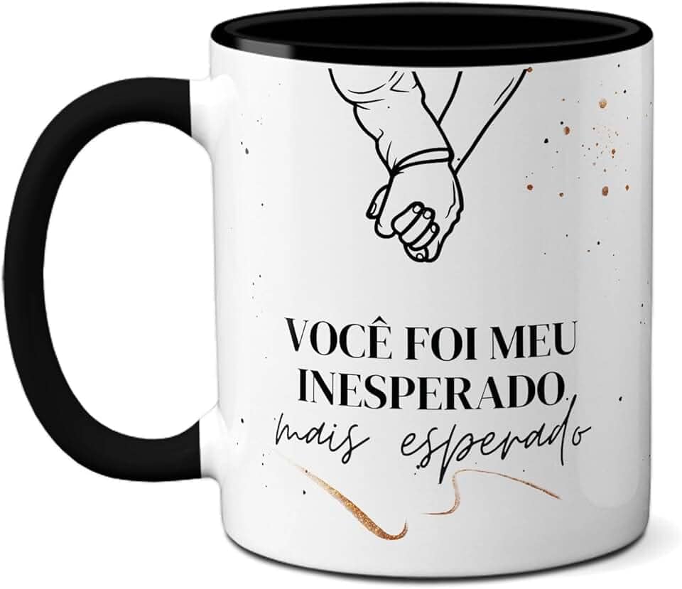 Caneca Namorados Você Foi Meu Inesperado Mais Esperado (Preta)