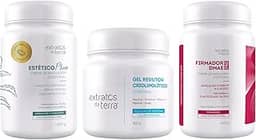 Kit Creme de Massagem Profissional Gel Criolipolítico 450g + Creme Drenante Redutor Estético Plus + Creme Firmador DMAE Pro – Redução de Medidas, Firmeza e Drenagem Linfática