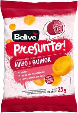 Salgadinho Kids sabor Presunto Sem Glúten Sem Leite Belive 25g