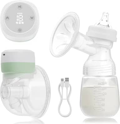 Bomba De Tirar Leite Elétrica, Coletor De Leite Materno Mãos Livres, Bomba de Mama Wearable Portátil, Livre de BPA, 3 Modos e 19 Níveis, Verde