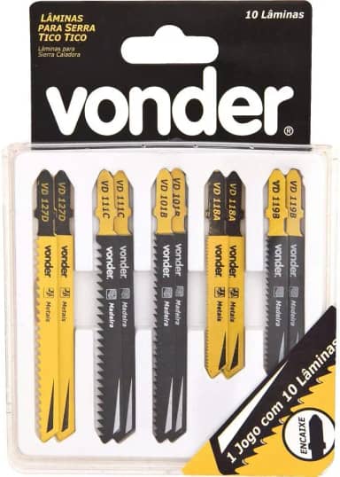 Jogo De Lâminas De Serra Tico-tico, Com 10 Peças Vonder
