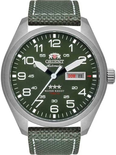 Relógio Orient Masculino Ref: F49sn020 E2ep Automático Militar Prateado