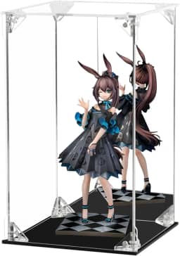 Dezzer vitrine de acrílico para colecionáveis ​​montar caixa de exibição de acrílico transparente com parte traseira espelhada, caixa de vidro alternativa para figuras de ação modelo lego ex