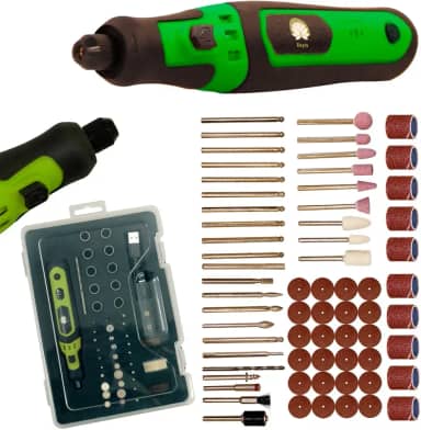 Micro Mini Retifica Lixadeira 300W Com Maleta e 65 Acessórios a Bateria 3.7V USB-C