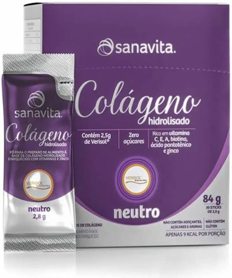 Colágeno Verisol Hidrolisado - 30 Sticke de 2.8g Neutro, Sanavita