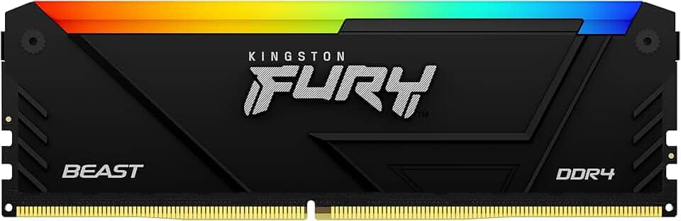 Kingston Memória de computador Fury Beast RGB 16GB 3200MT/s DDR4 CL16 DIMM KF432C16BB12A/16