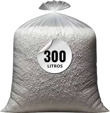 Isopor em Flocos para Enchimento, 300 Litros, Material Reciclável, Isolamento Térmico e Acústico, Ideal para PUFs, Almofadas, Concreto Leve e Artesanato