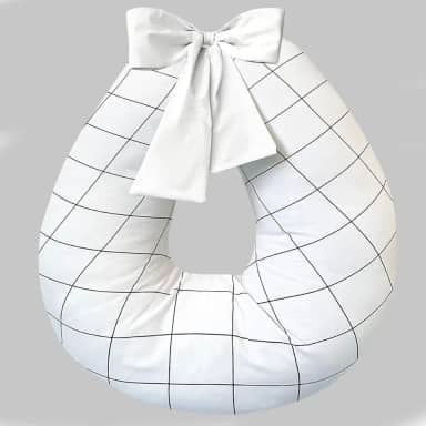 ALMOFADA DE AMAMENTAÇÃO EXTRA GRANDE (Xadrez Branco)