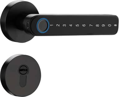 Geonav, Hi by Geonav Fechadura Digital Inteligente Bluetooth de Embutir, Compatível com Alexa, Biometria, Senhas, Aplicativo e Chave mecânica, Autonomia de Bateria de até 1 ano, IP43, HIFBE02BK, Preto