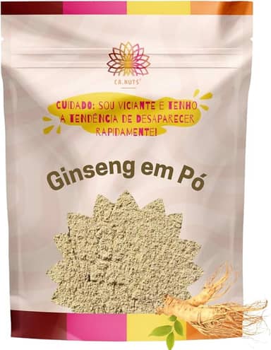 Ginseng em Pó Puro Premium | Importado Suplemento natural Ca.Nuts (500g)