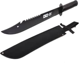 Facão esportivo tático com porta objetos no cabo militar