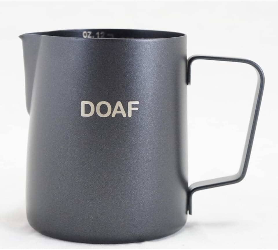 Jarra Cremeira Leiteira Pitcher Inox 350ml Com Marcação Interna de ML e OZ (BLACK)