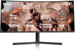 Monitor Gamer Pichau Nexus 34 Neo | 34' Curvo VA Ultrawide WQHD 165Hz 1ms | FreeSync G-Sync | PG-NXS34NEO-BL02
