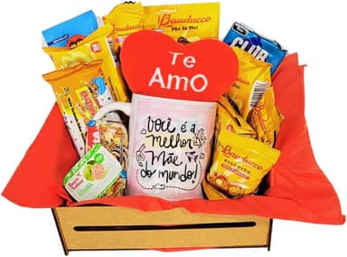 Cesta De Café Da Manhã Presente Mimo Datas Ocasiões Especiais. Presente Criativo Para o Dia das Mães (Caneca Mãe)