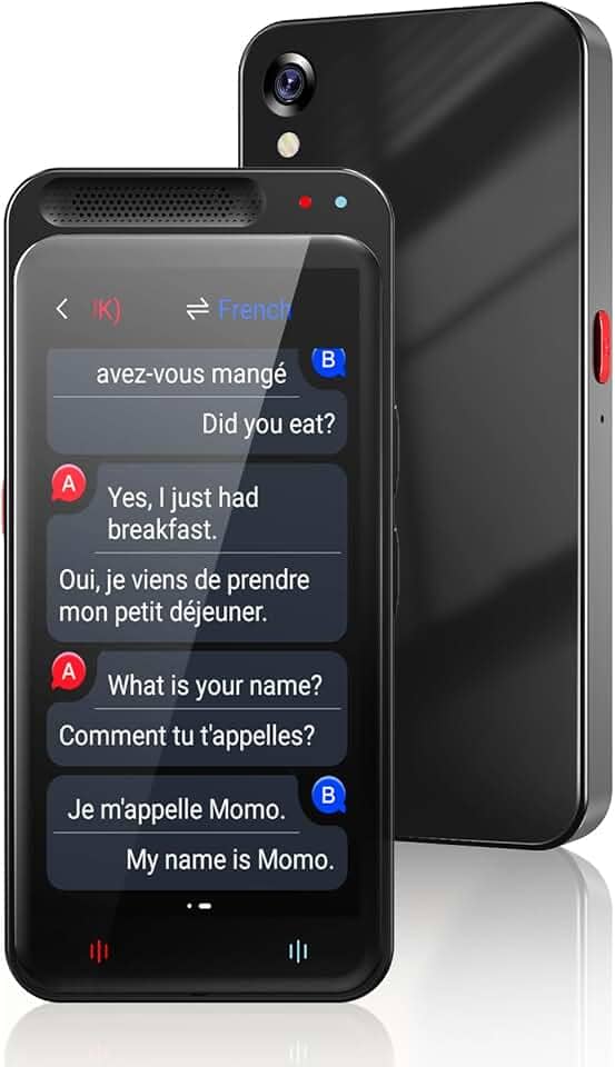 Dispositivo tradutor de idiomas sem necessidade de WiFi, dispositivo tradutor bidirecional em tempo real atualizado ChatGPT, Tradutor instantâneo de mais de 138 idiomas, offline, texto, foto e voz