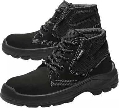 Bota Botina Nobuck Epi Bracol Bae Dubai Cor Preto Bico Pvc