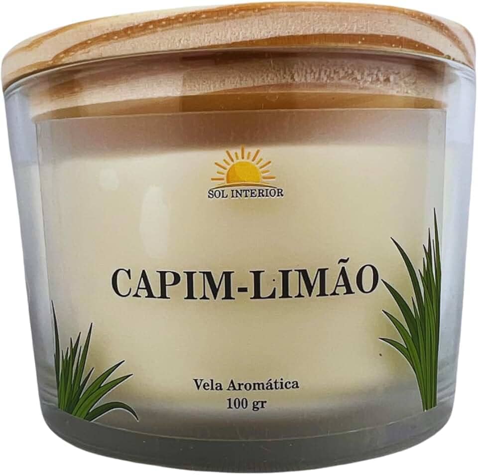 Vela Aromática Artesanal, 9 Fragrâncias Disponíveis, Baunilha, Capim Limão, Lavanda, Bamboo, Alecrim (Capim Limão)