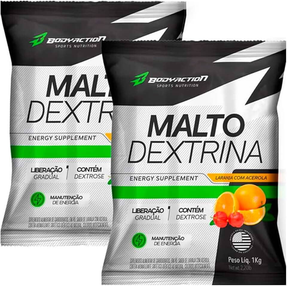 Kit 2x Maltodextrina 1kg Laranja com acerola - BODYACTION