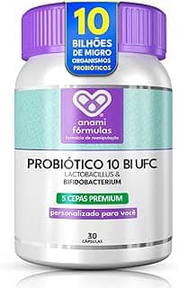 Probiótico 5 Cepas Premium (Lactobacillus e Bifidobacterium) Probiótico Intestinal 10 bilhões UFC 30 Cápsulas