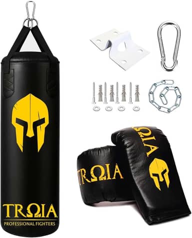 SACO DE PANCADA PROFISSIONAL + LUVA + SUPORTE (90cm)