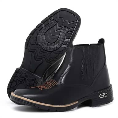 Bota Texana Botina Masculina Country Chelsea Cano Baixo