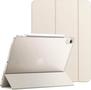 JETech Capa para iPad Air 11 Polegadas M3/M2 (2025/2024), iPad Air 5/4 (10,9 Polegadas, Modelo 2022/2020), Capa Traseira Rígida com Suporte Fino e Ativação/Repouso Automático (Estrela Branca)