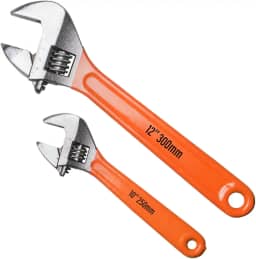 Jogo de Chave Inglesa Ajustável 2 Peças Aço Inoxidável (10 e 12')