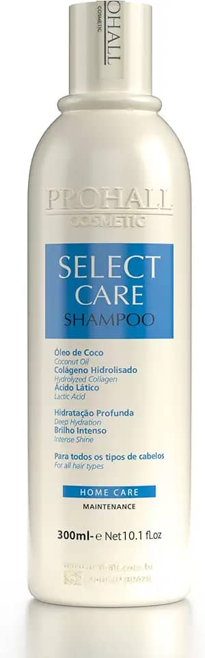 Prohall Shampoo Pós Progressiva Select Care 300ml - Sem Sal, Prolonga Efeito Liso, Cabelo Sedoso e com Brilho, Cheiro de Salão