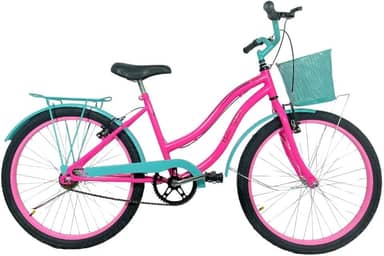 Bicicleta Infantil Cissa Aro 24 Cesta Feminina Rosa/Azul