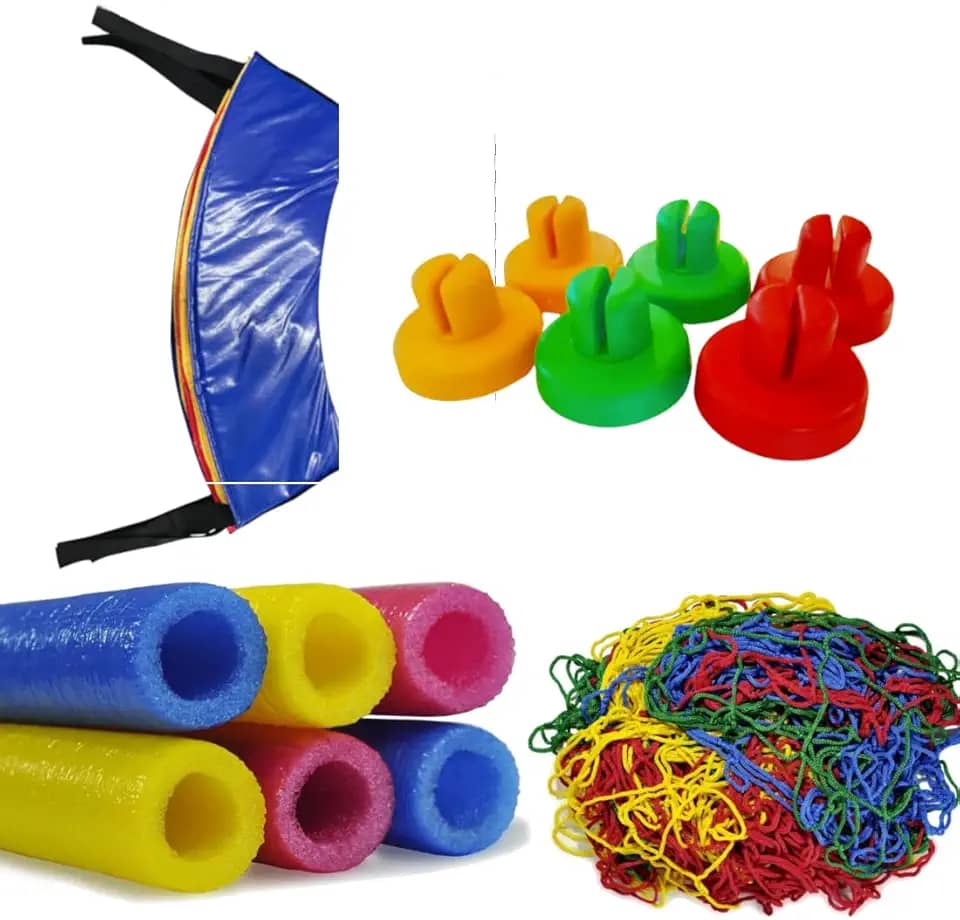 Kit de Renovação para Cama Elástica 2,44m – 6 Isotubos e Ponteiras + Rede + Protetor de Molas