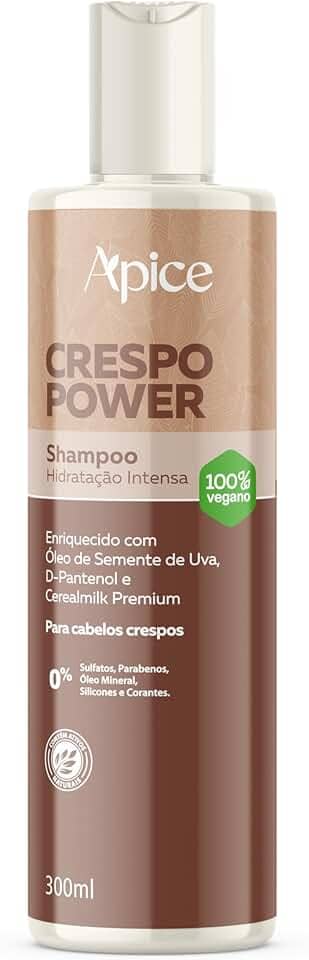 Ápice Shampoo Crespo Power Hidratação Intensa | Limpeza Suave e Nutrição Profunda para Cabelos Crespos | 300ml