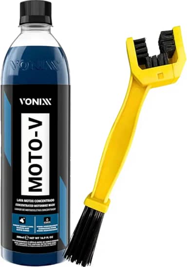Moto-v Shampoo Desengraxante Para Lavar Motos Vonixx 500ml Escova corrente Detailer