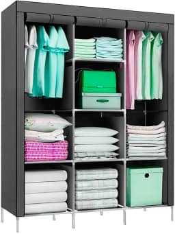 Guarda Roupa Dobrável Organizador De Roupa Cinza 88130b