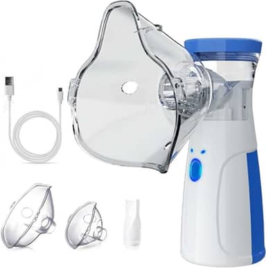 Nebulizador Inalador Ultrassonico Sem Fio Recarregavel USB Compacto Portatil Silencioso Criança Adulto Mesh Mini Ultrassom Infantil