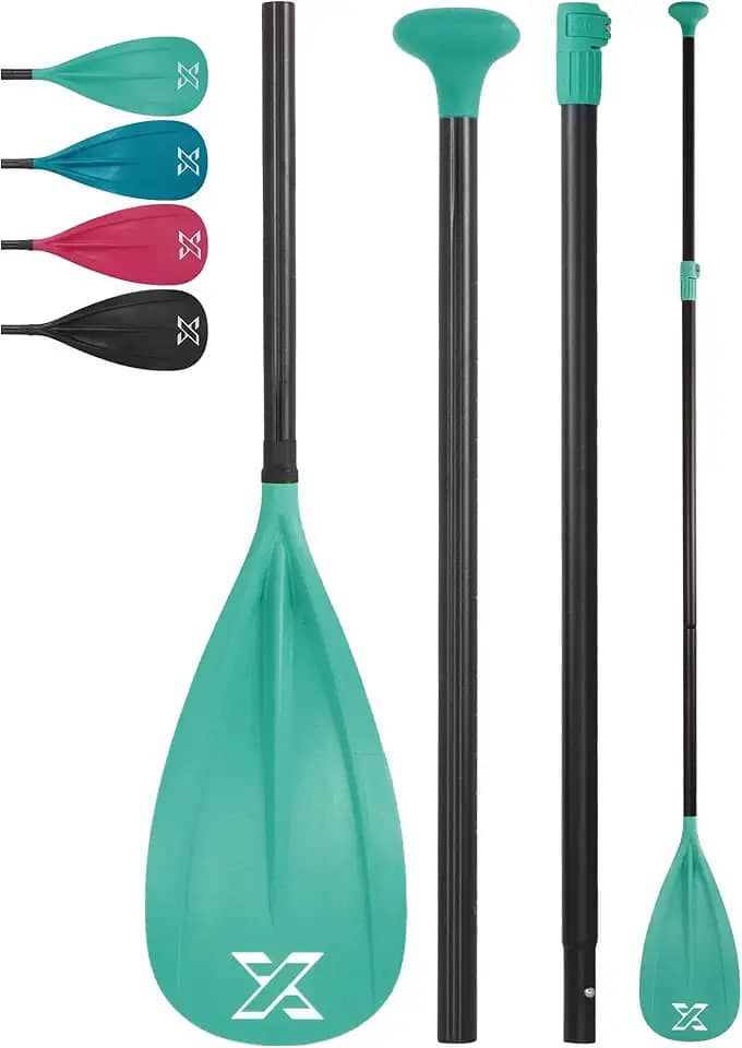 ZLX Remo Para Prancha De Stand-Up Paddle, 3 Ou 4 Peças Ajustáveis, Flutuante Destacável Caiaque, Leve Com Lâmina Fibra Durável Premium, Surfe E Diversão Em Esportes Aquáticos