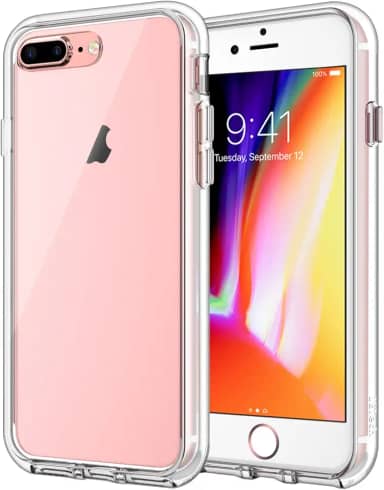 JETech Capa para iPhone 8 Plus e iPhone 7 Plus 5,5 Polegadas, Case Protetora de Telefone à Prova de Choque Não-Amarelecimento, Capinha Parte Traseira Transparente Anti-Riscos (Claro)