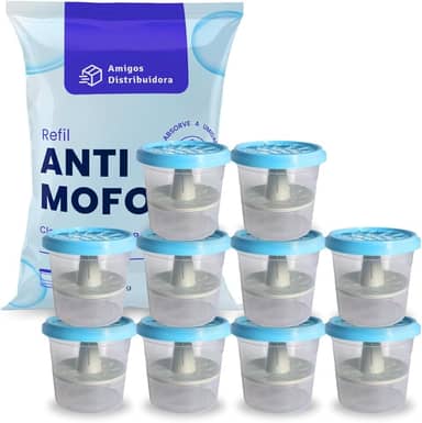 Cloreto de Cálcio Anti mofo Bolinha 1kg + 10 Potes Anti mofo130g GG