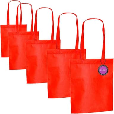 Kit 5x Sacola Ecobag em TNT Premium Termo Selado 27x35cm Bear TopGet (Vermelho)