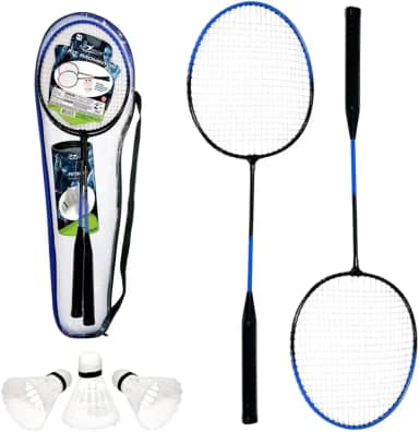 Kit Jogo Badminton 2 Raquetes e 3 Petecas com Bag