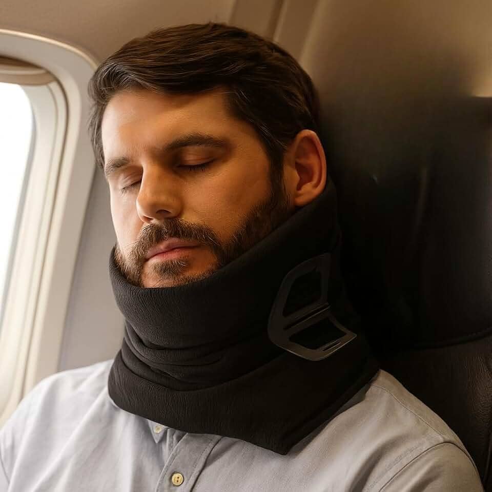 Travesseiro De Viagem Premium Ergonômico Para Pescoço, Apoio Interno Oculto, Conforto Premium, Compacto, Portátil E Lavável