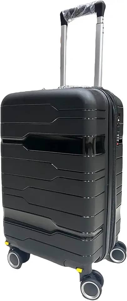 Mala de Bordo 10KG Polipropileno Inquebrável Preta Expansível