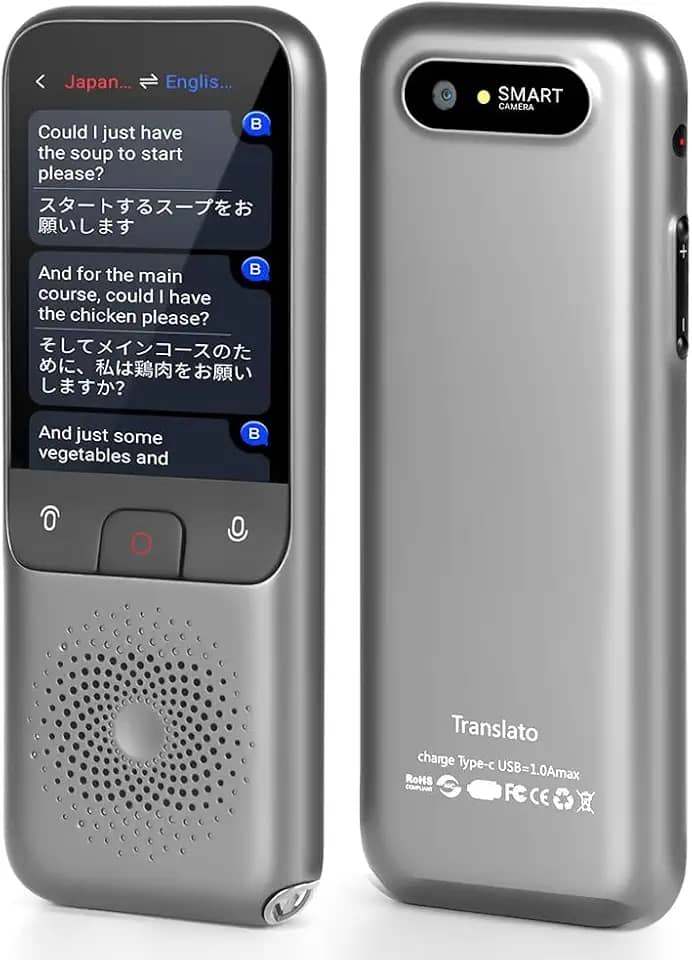 Máquina de Tradução, Cinza, Tradutor de Voz Inteligente Tela Sensível Ao Toque, Dispositivo Tradutor de 138 Idiomas, A Escolha Ideal para O Escritório