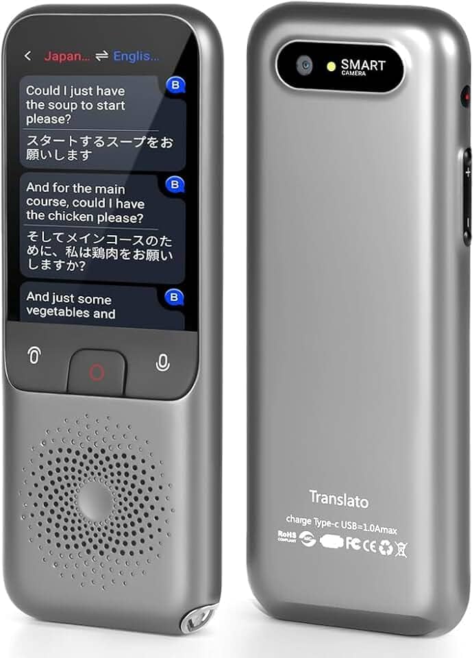 Máquina de Tradução, Cinza, Tradutor de Voz Inteligente Tela Sensível Ao Toque, Dispositivo Tradutor de 138 Idiomas, A Escolha Ideal para O Escritório