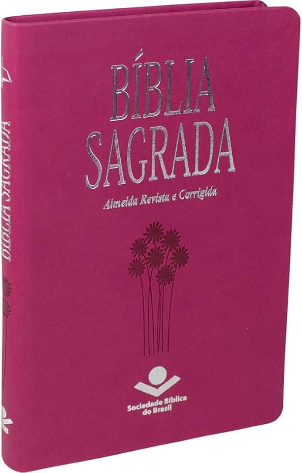 Bíblia Sagrada | SBB | Capa em couro sintético, pink: Almeida Revista e Corrigida (ARC)