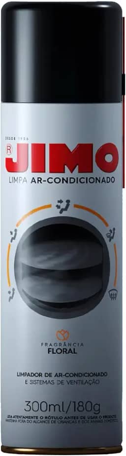JIMO Limpa Ar Condicionado Automotivo Melhora Qualidade do Ar Puro Elimina Mau Odor Aerossol com Tubo Prolongador Mais Prático e Eficiente Floral 300ml