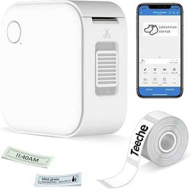 Impressora Térmica Portátil de Etiquetas, Bluetooth, com Rolo de Etiqueta Adesiva, para Casa e Escritório