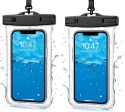 Capa Case Kit 2 Unidades A Prova D'água Impermeável para Celular Smartphone Capinha com Alça Universal Proteção 360º Completa Sensível ao Toque (Preto)